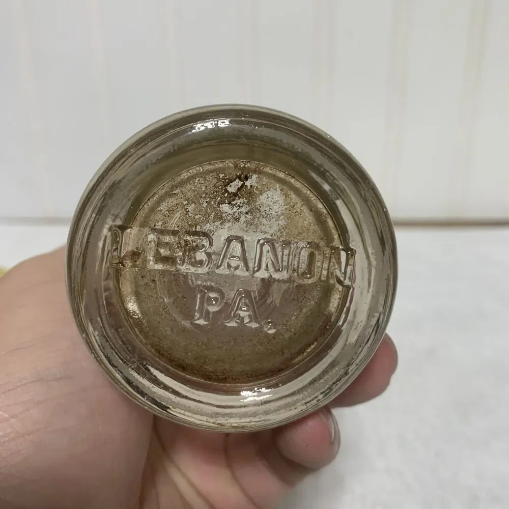 VTG Nu Icy Lebanon PA Art Deco 1920s Embossed Double Sided 7 Oz Soda Bottle
